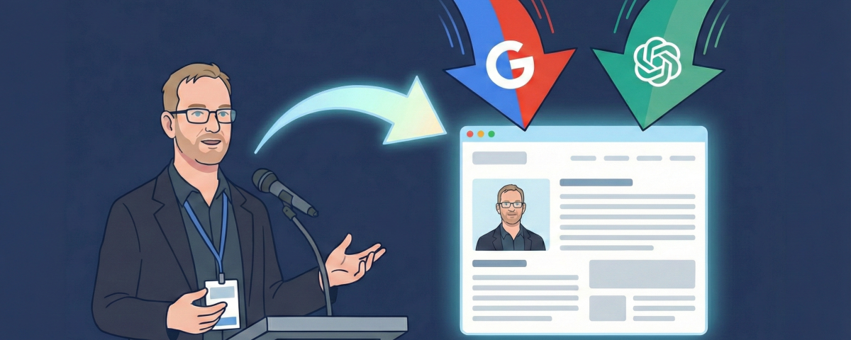 Man Talking and Web Page